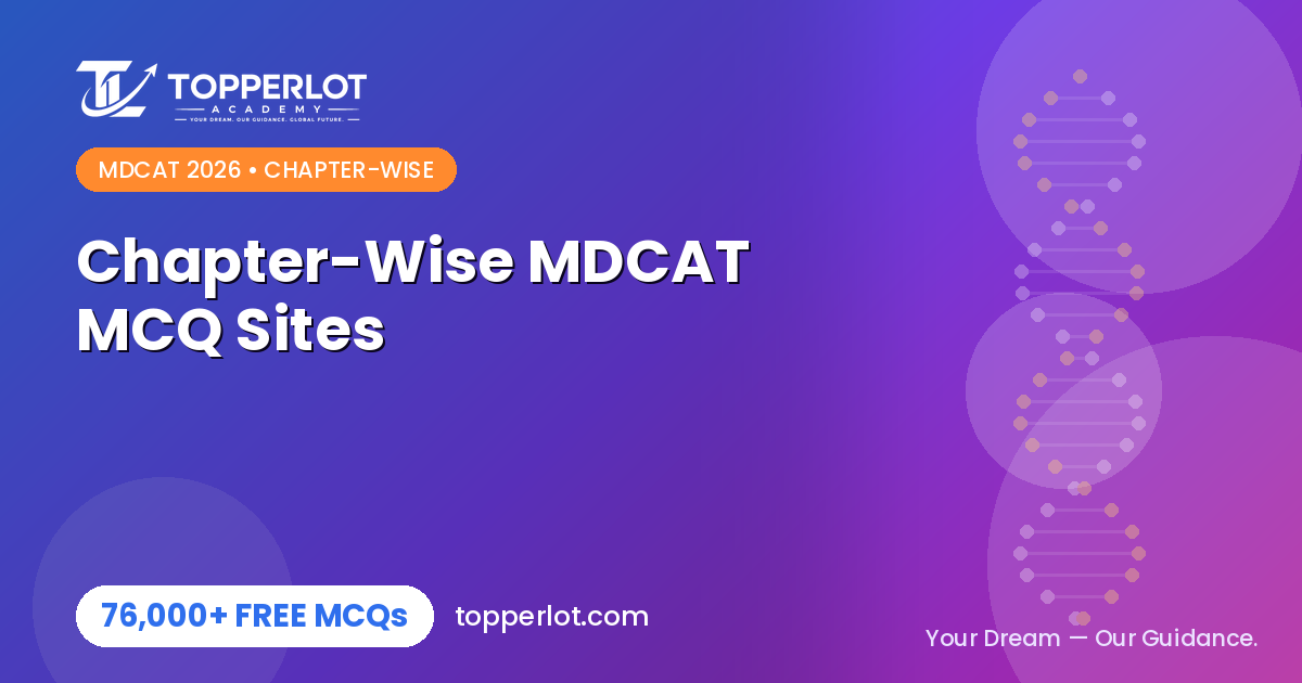 Best sites for chapter-wise MDCAT MCQs 2026, Topperlot Academy