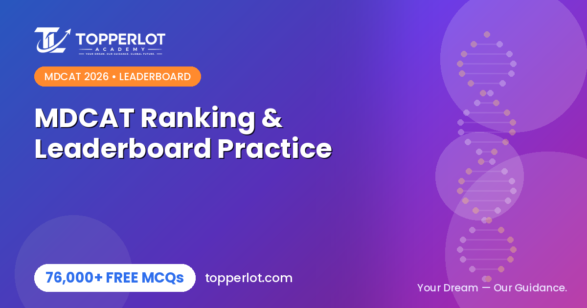 Best free MDCAT ranking and leaderboard practice 2026, Topperlot Academy
