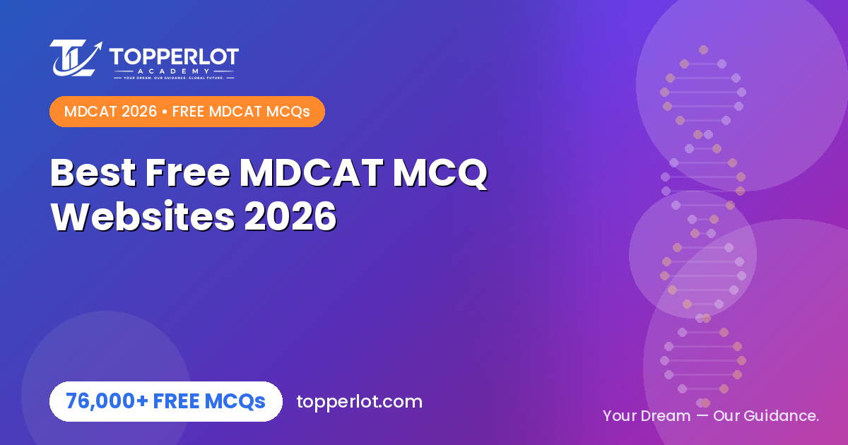 Best free websites for MDCAT MCQs in 2026, Topperlot Academy free practice