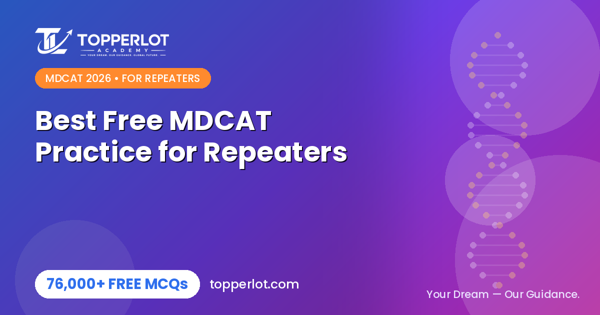 Best free MDCAT practice for repeaters 2026, Topperlot Academy