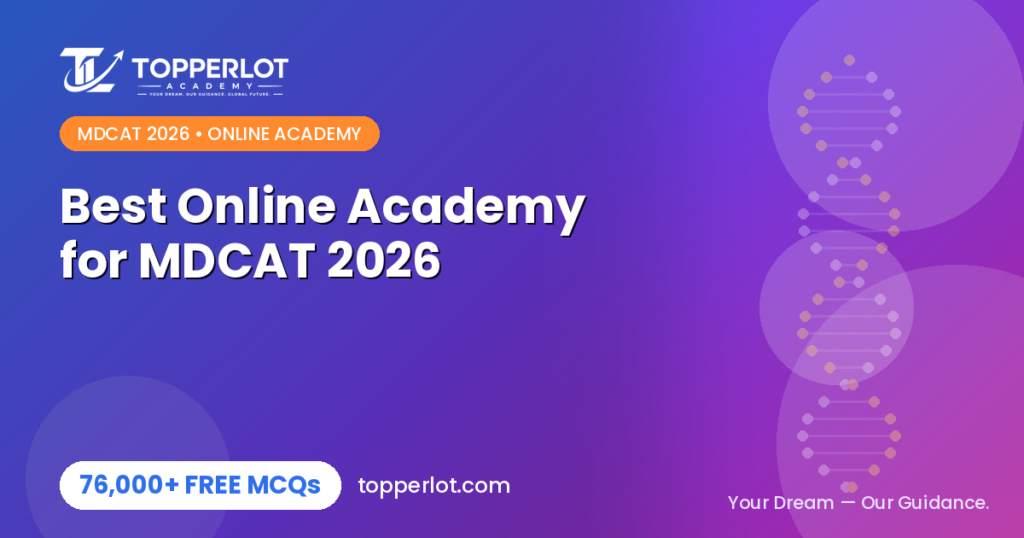 Best online academy for MDCAT 2026, Topperlot Academy free MCQs