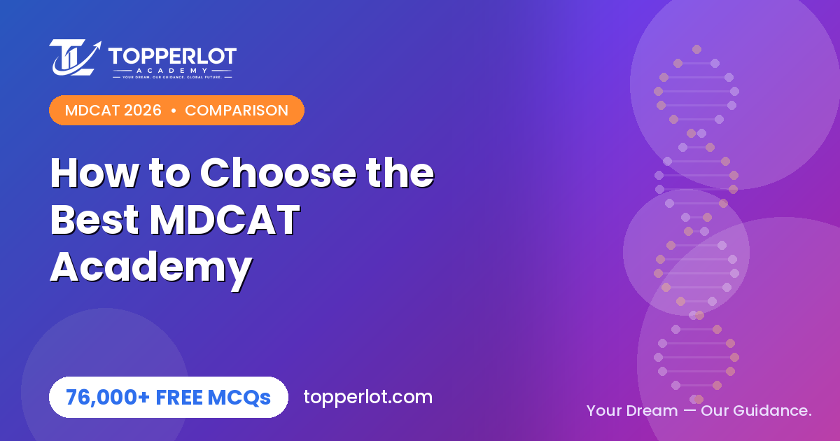 How to choose the best MDCAT academy 2026 comparison, Topperlot Academy