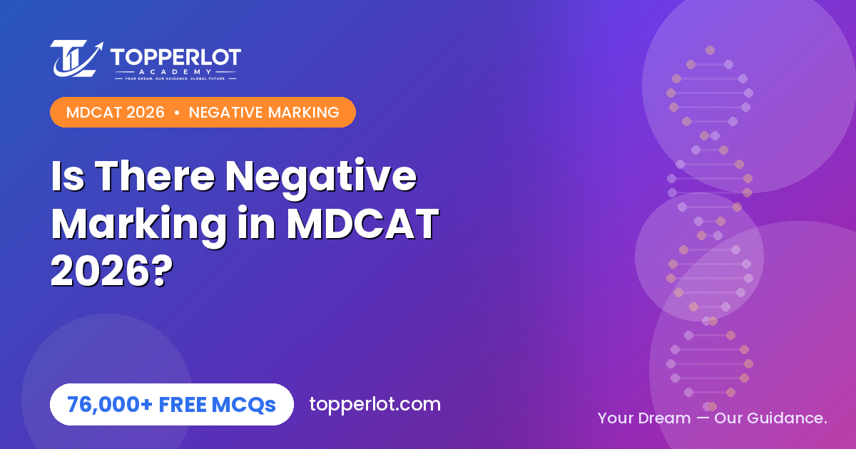Is there negative marking in MDCAT 2026 explained on Topperlot Academy