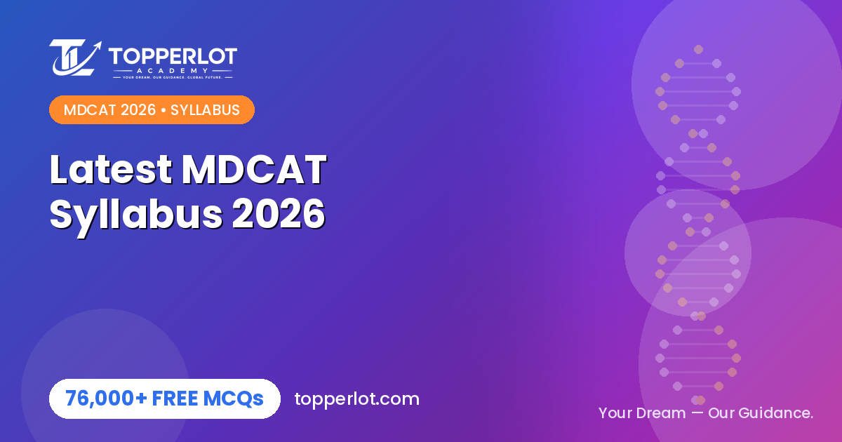 Latest MDCAT 2026 syllabus by PMDC on Topperlot Academy