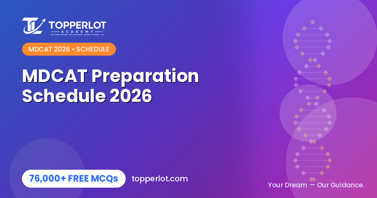 MDCAT 2026 preparation schedule and timetable on Topperlot Academy