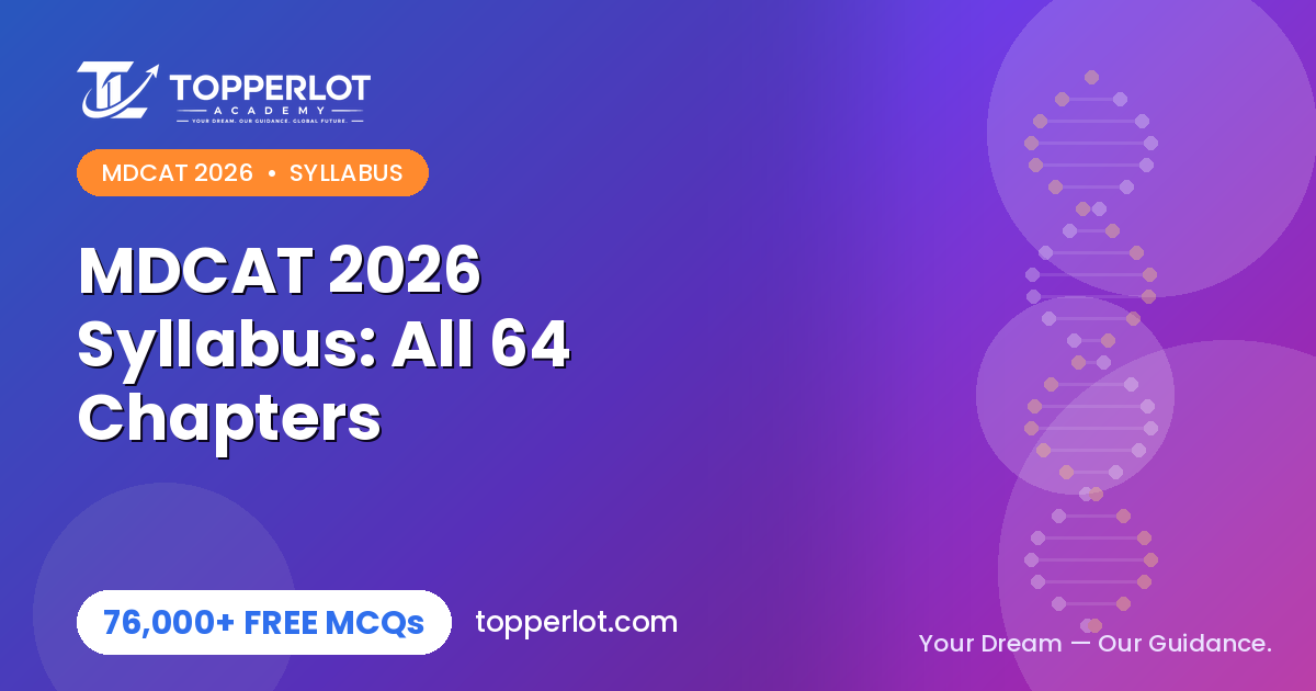 MDCAT 2026 syllabus complete chapter list by PMDC on Topperlot Academy