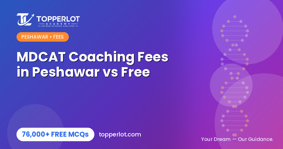 MDCAT coaching fees in Peshawar versus free online preparation on Topperlot Academy
