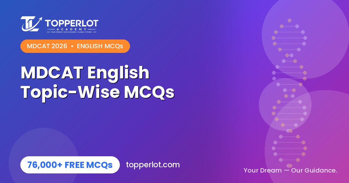 MDCAT English topic-wise MCQs free practice on Topperlot Academy