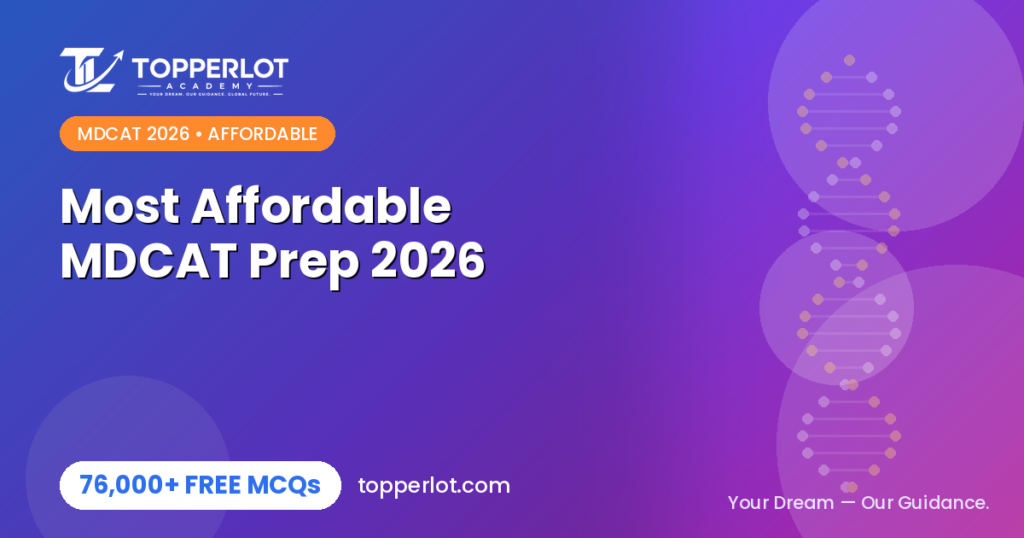 Most affordable MDCAT preparation options 2026 on Topperlot Academy