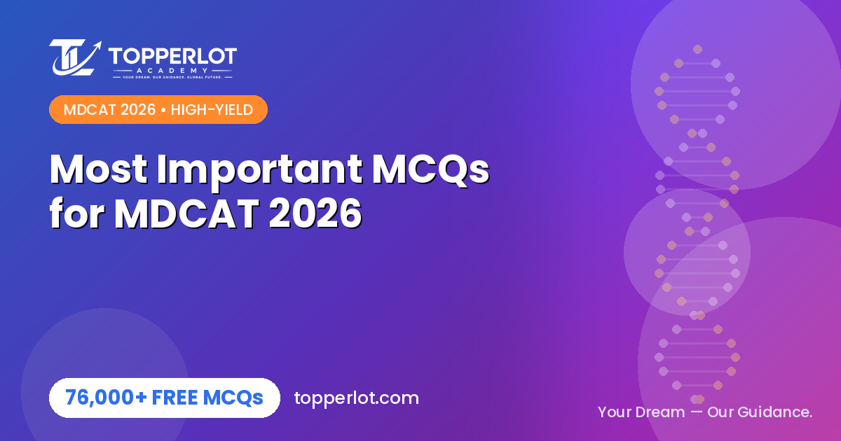 Most important high-yield MCQs for MDCAT 2026 on Topperlot Academy