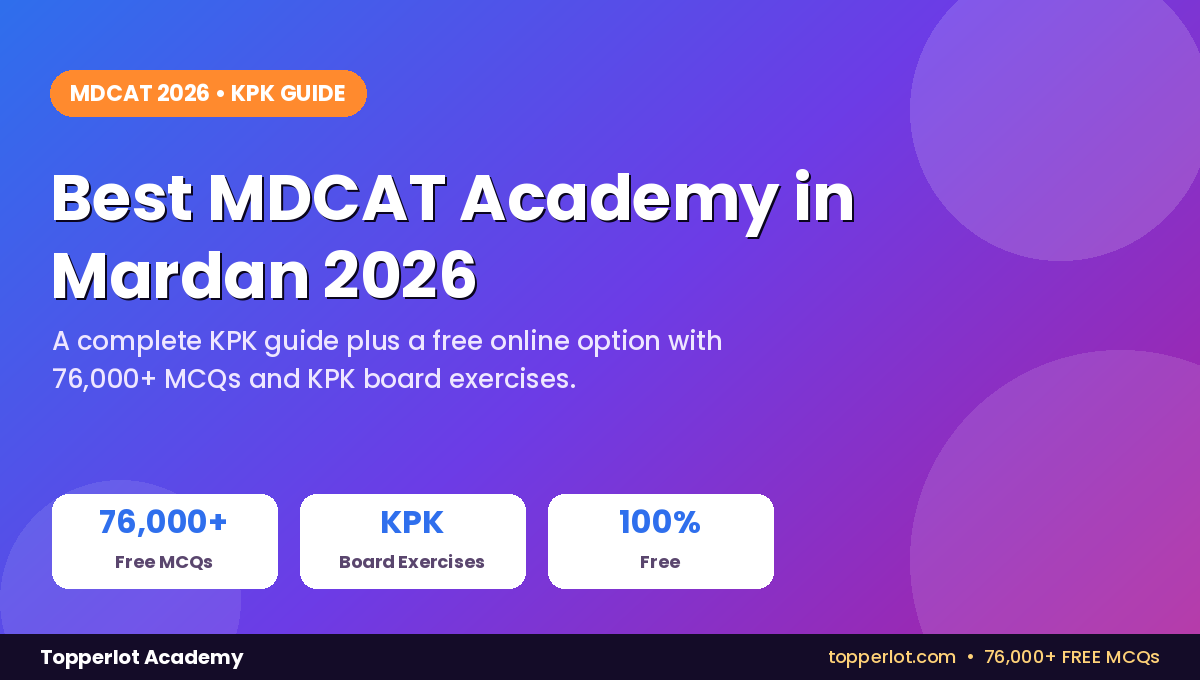Best MDCAT academy in Mardan 2026 complete KPK guide, Topperlot