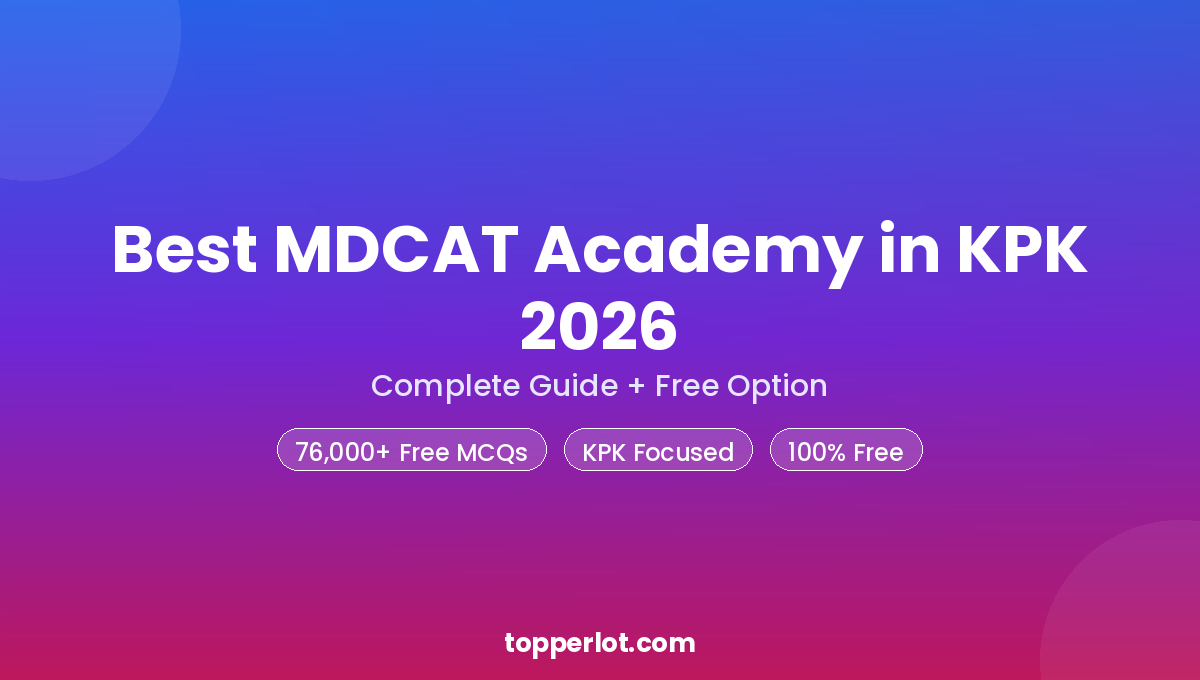 Best MDCAT academy in KPK 2026 complete guide, Topperlot